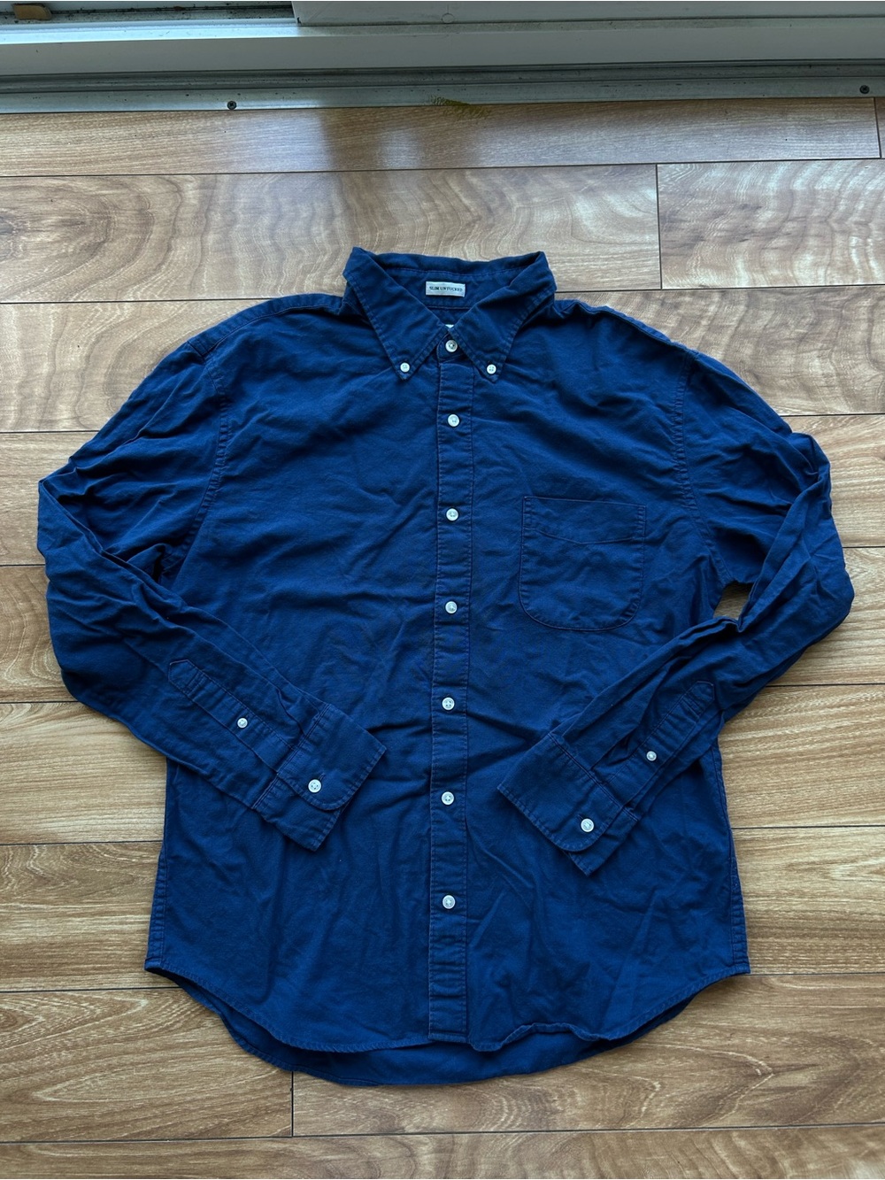 J. Crew Slim Untucked Oxford Blue Button Up Shirt